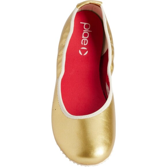 NEW Plae Crosby Ballerina Flats wide width Leather in gold unisex 925 3s2 - Picture 3 of 6
